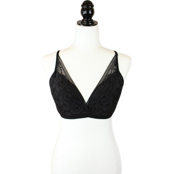 Knix Wireless Bra Black XXL Lace Cross Front Adjustable Straps Lined Cups B134 - Picture 3 of 11